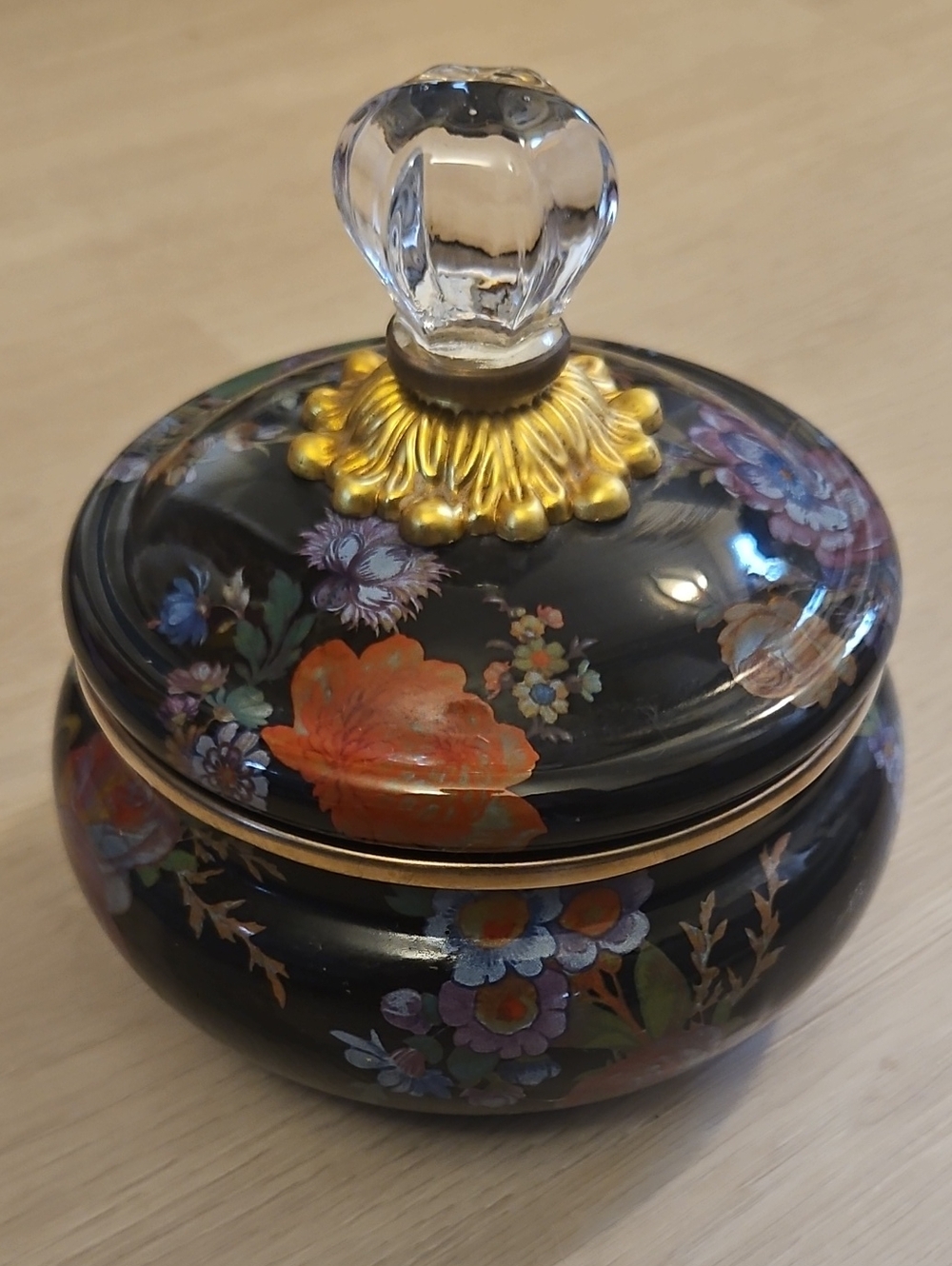 MKC Black Flower Market Sqush Pot, Excellent Condition!